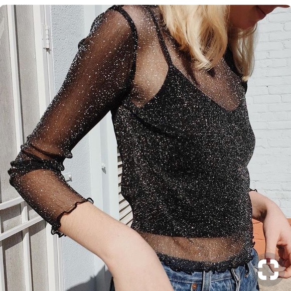 sheer sparkly top